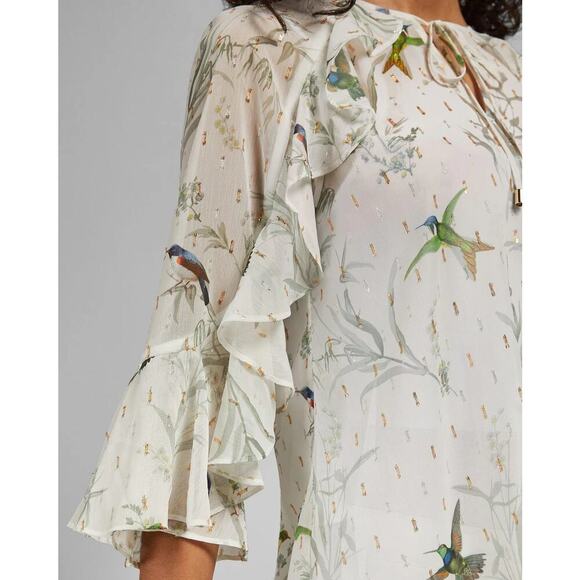 Ted Baker Lassii Fortune Blouse White Size S - Picture 4 of 8